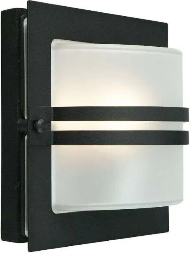 - Bern Utendørs Vegglampe Frostet/Svart