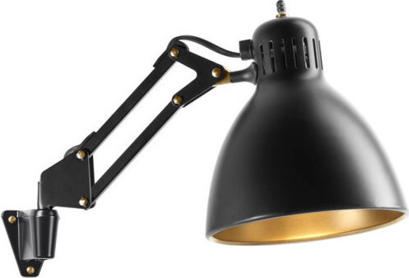 - Archi W1 Vegglampe Matt Svart/Gull