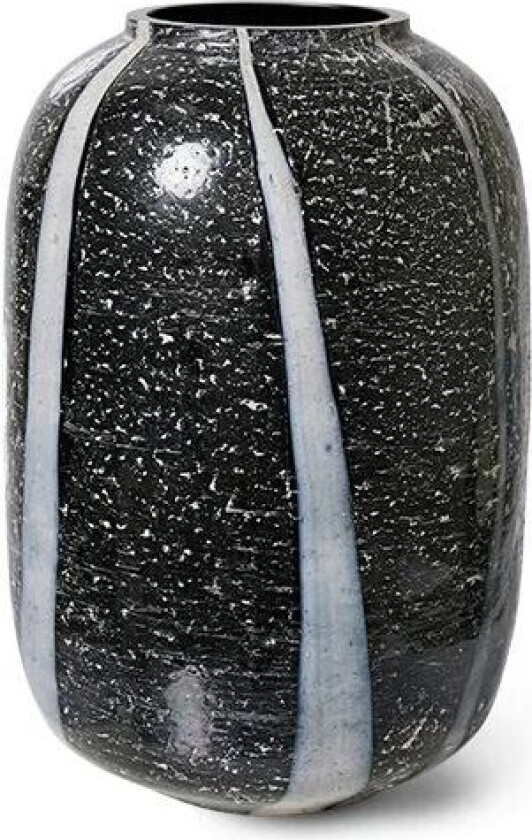 HKliving glassvase monochrome Ø 17 cm Black-white