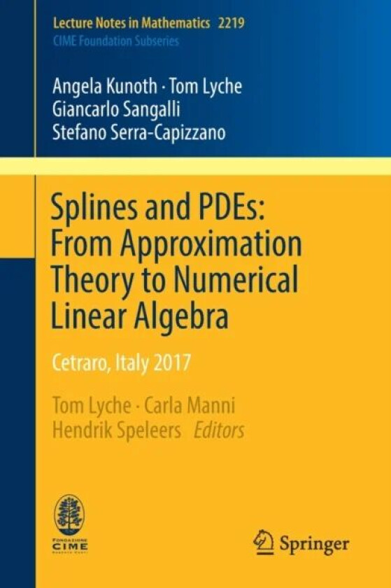 Splines and PDEs: From Approximation Theory to Numerical Linear Algebra av Angela Kunoth, Tom Lyche, Giancarlo Sangalli, Stefano Serra-Capizzano