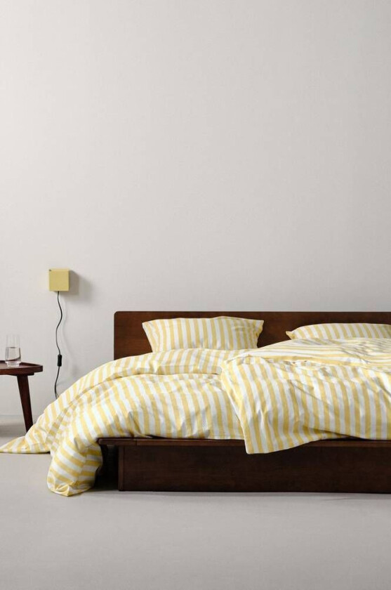 sengesett enkeltseng - økologisk Limoncello/hvit