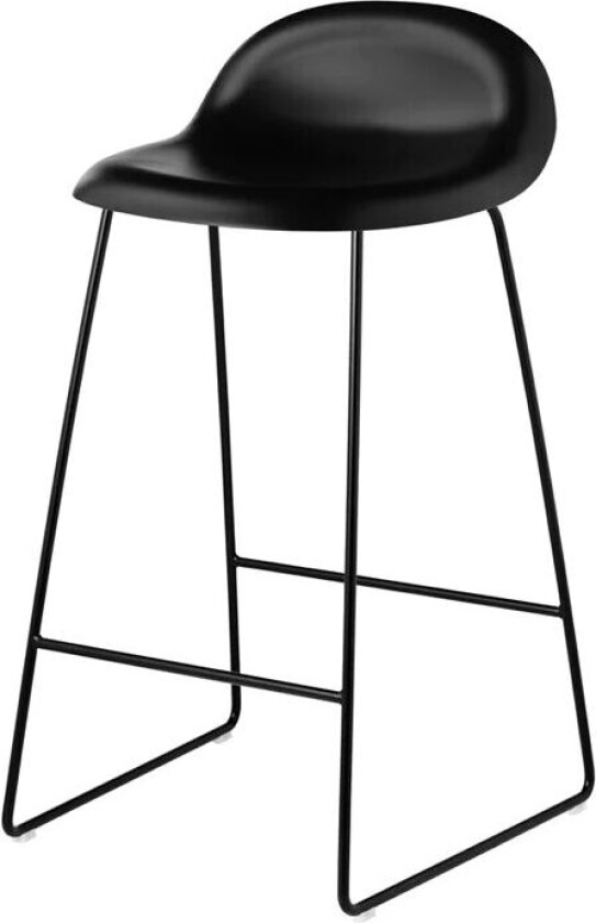 3D barstol lav black, sorte stålmeier