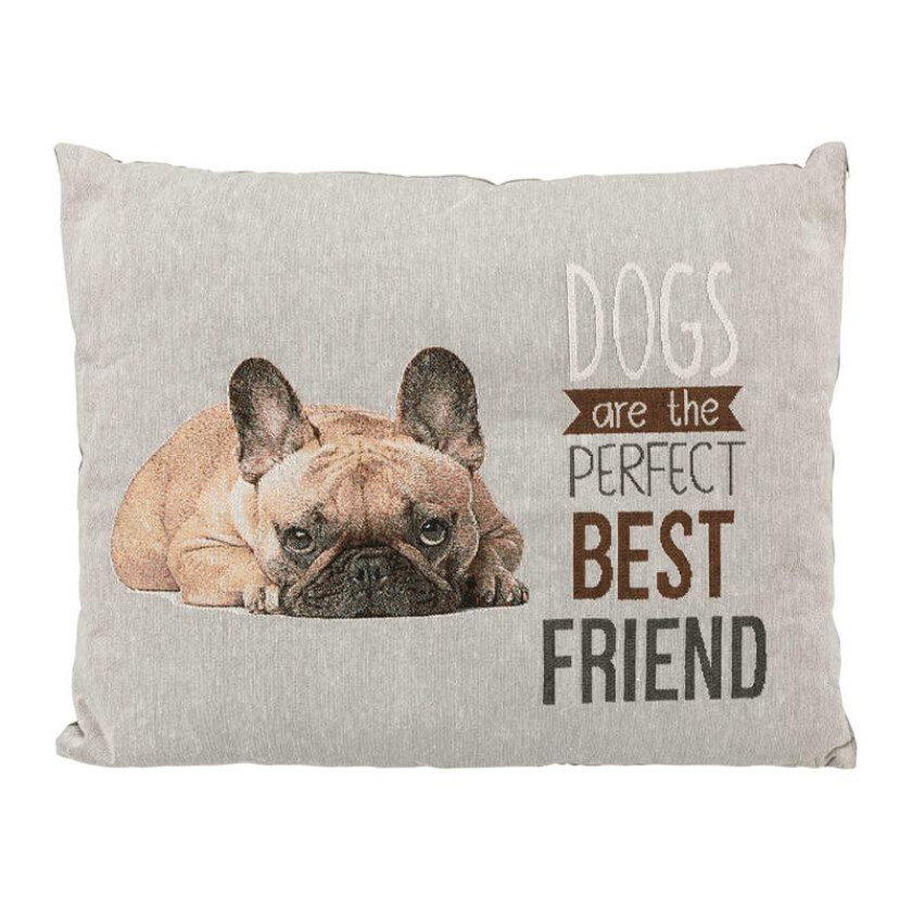Chipo Pute m/French Bulldog Motiv Grå 60 x 48 cm