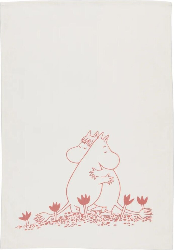 Mumin kjøkkenhåndkle 50x70 cm Kjærlighet hvit