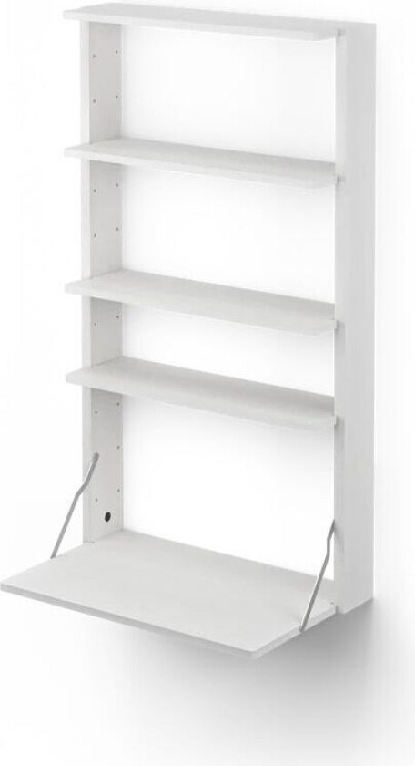 Gridlock – M1-A4-0-D vegghylle med skrivebord White stained Ash