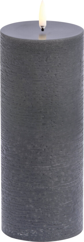 - LED pillar melted candle - Grey, Rustic - 7,8x20 cm (UL-PI-GRM78020)