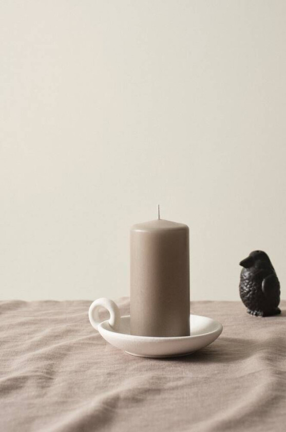 MATT kubbelys - høyde 12 cm Linbeige
