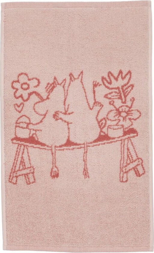 Mummitrollet håndkle 30 x 50 cm Kjærlighet rosa