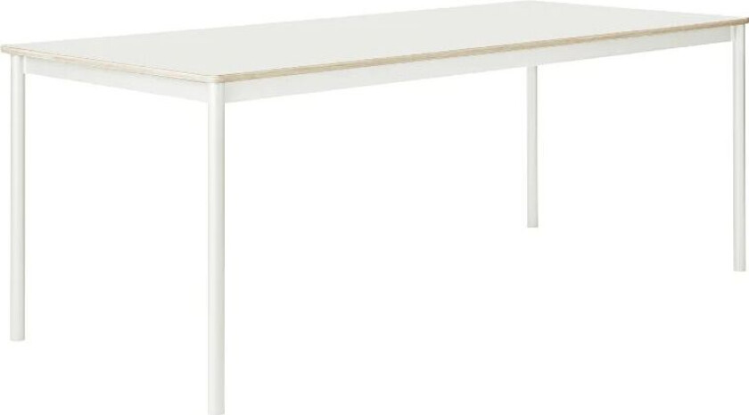 Base spisebord white, plywoodkant, 190 x 85 cm