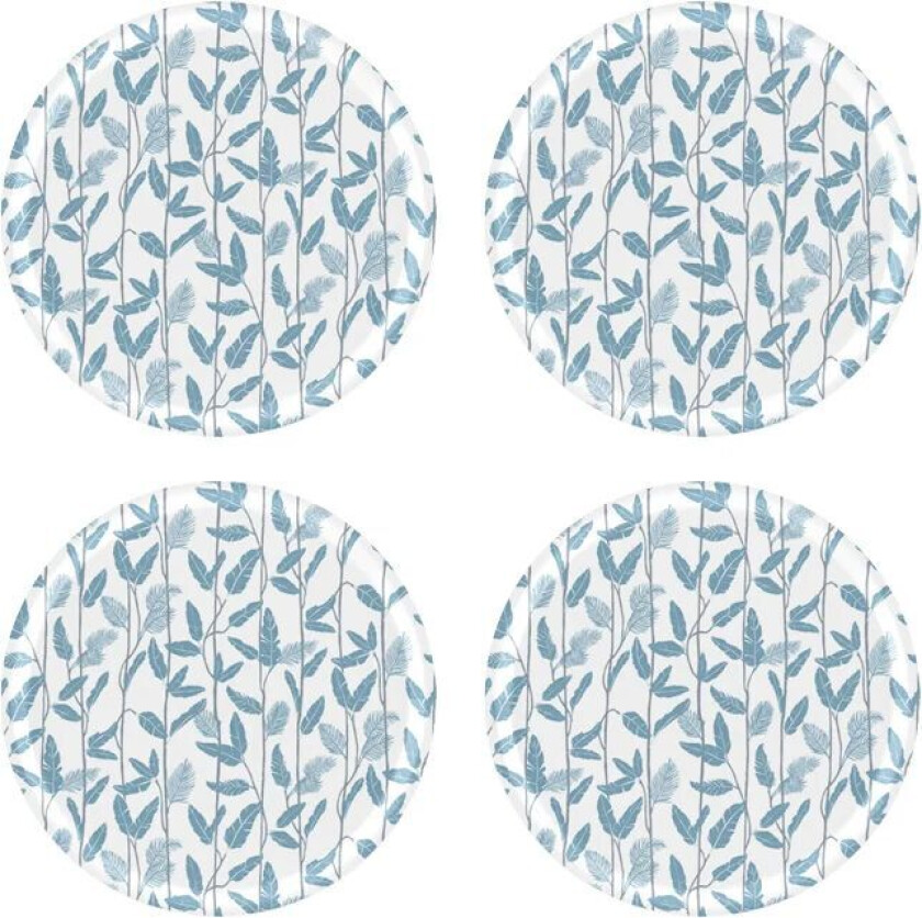 Bilde av Mougli Blue glassbrikke Ø 11 cm 4-pakning Blue-white