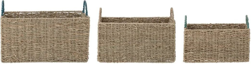 Fenter kurv sett med 3 stk. Natur-grønn