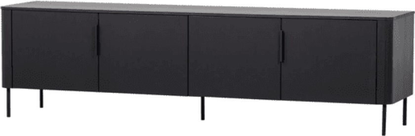 Gunnar Tv Benk 200 Cm I Furu Matt Sort 377594-Mz