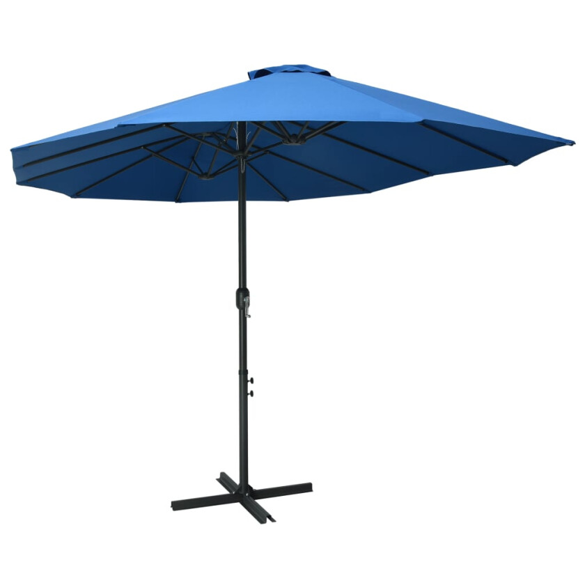 Parasol med aluminiumsstang 460x270 cm blå