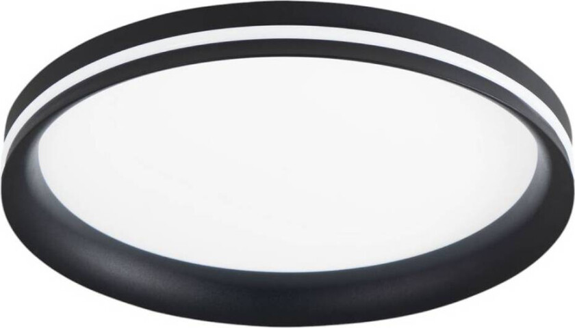 LED-taklampe Isy, svart, Ø 35 cm, metall, CCT, dimbar