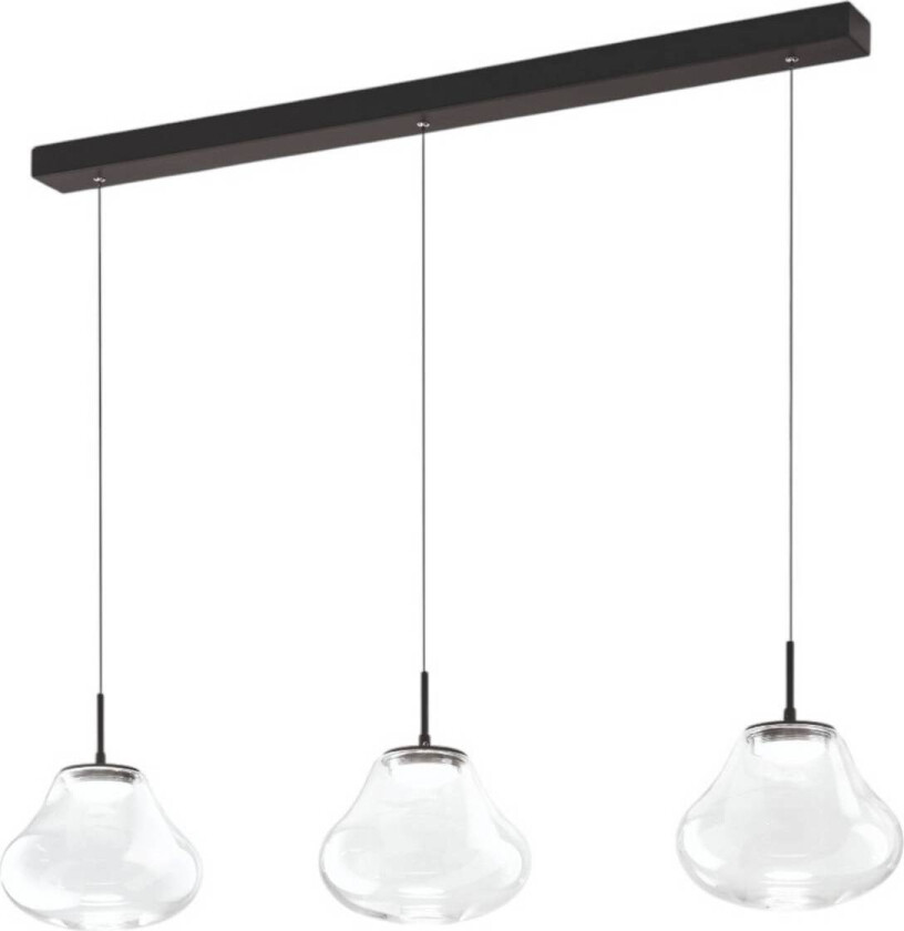 LED-pendellampe Deva, 3 lyskilder, 115 cm, klar, CCT, dimbar