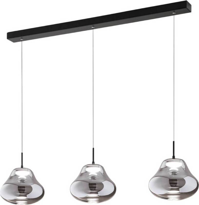 LED-pendellampe Deva, 3 lyskilder, 115 cm, grå, CCT, dimbar