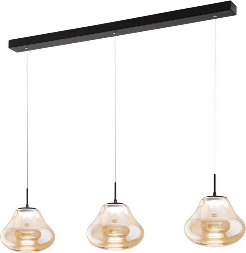 LED-pendellampe Deva, 3 lyskilder, 115 cm, rav, CCT, dimbar
