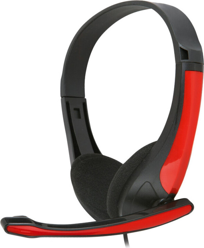 FH4088R Høretelefoner med Mikrofon - 3,5mm Minijack, Hi-fi Stereo, Extra Bass - Rød