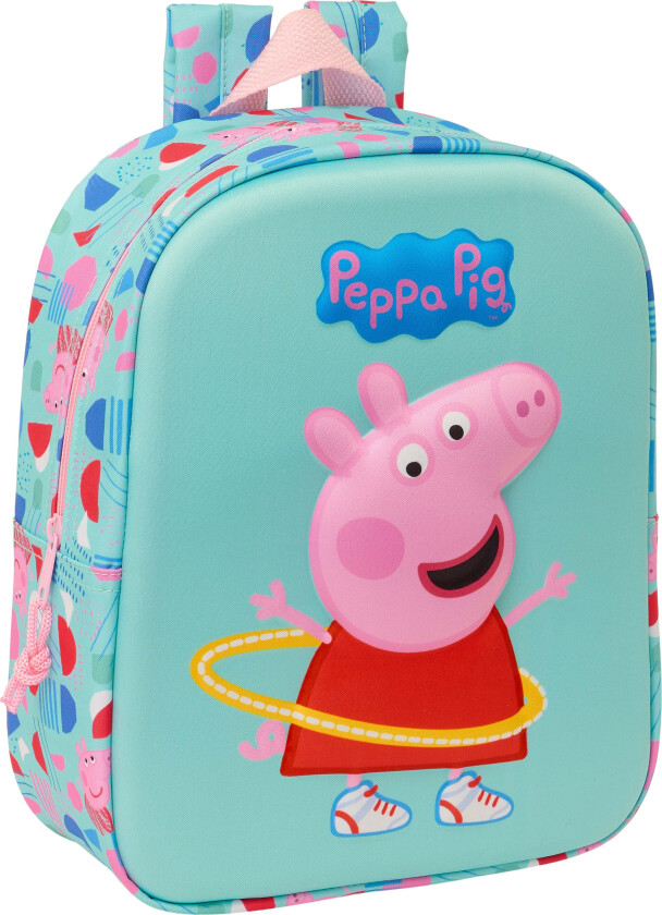 3D Mini Ryggsekk 6L, Rosa/Grønn - Ryggsekker - Polyester
