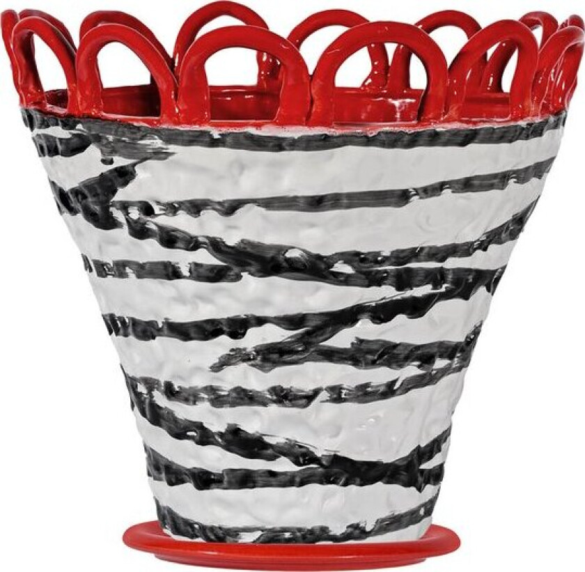 Bilde av Patty krukke L 30x26,5 cm zebra/rød