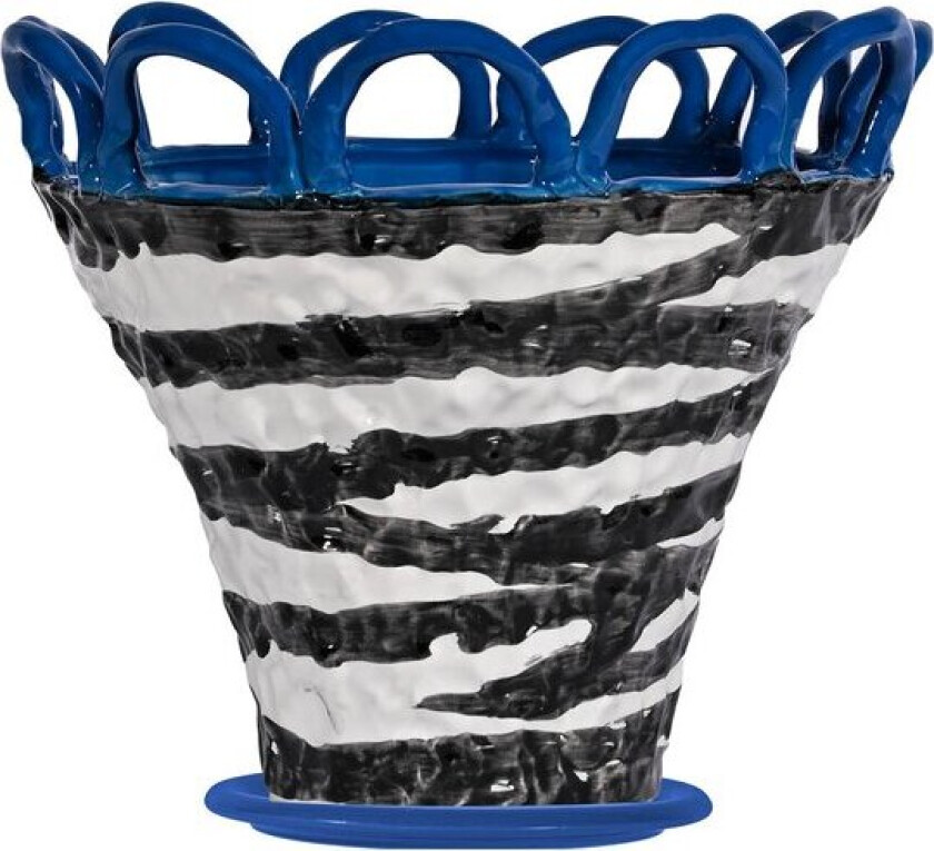 Bilde av Patty krukke S 25x21 cm zebra/blå