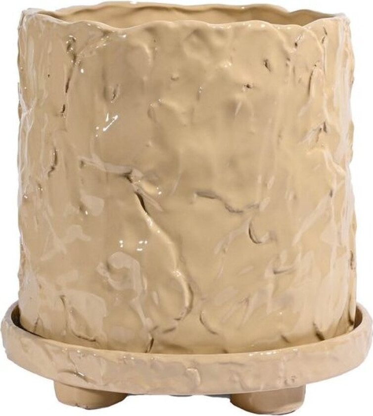 Bilde av Muddy krukke L 23x23,5 cm beige