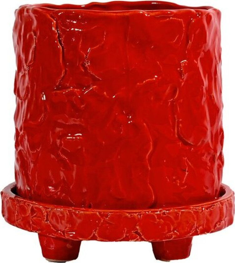 Bilde av Muddy krukke S 17,5x18 cm rød