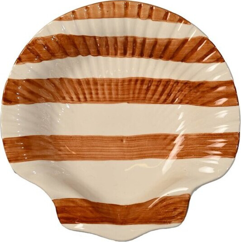 Armona serveringsfat 23,5 cm striper lys brun/hvit