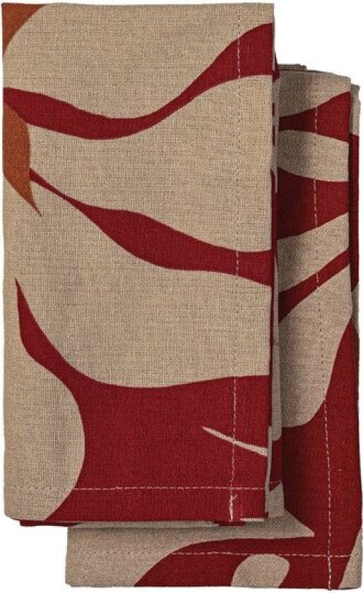 Edith kjøkkenhåndkle 70x50 cm 2 stk burgunder