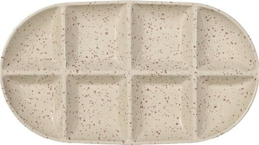 Ditte serveringsfat 36x20x3,5 cm beige/burgunder