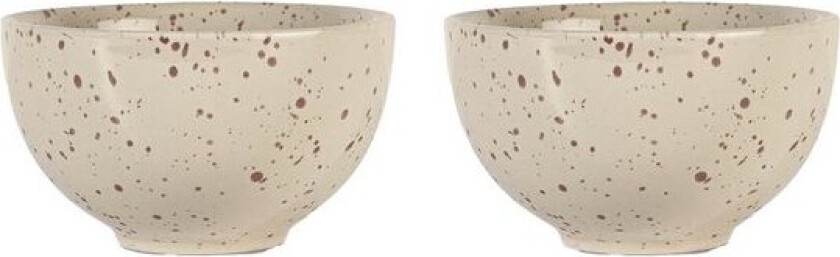 Ditte skål 12x7 cm 2 stk beige/burgunder