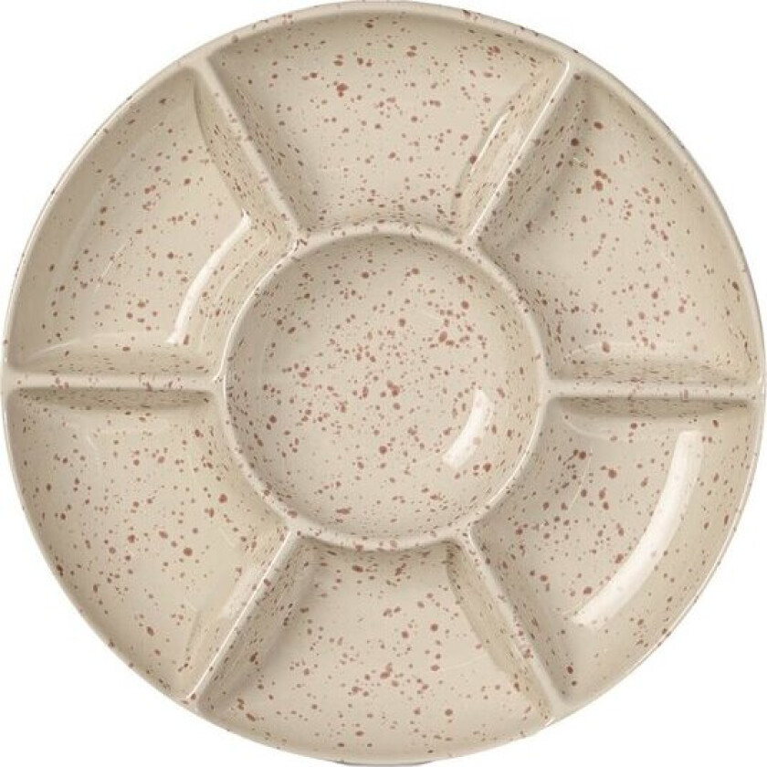 Ditte serveringsfat 26x26x3,5 cm beige/burgunder