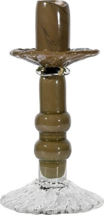 Lara lysestake 22 cm grønn/klar