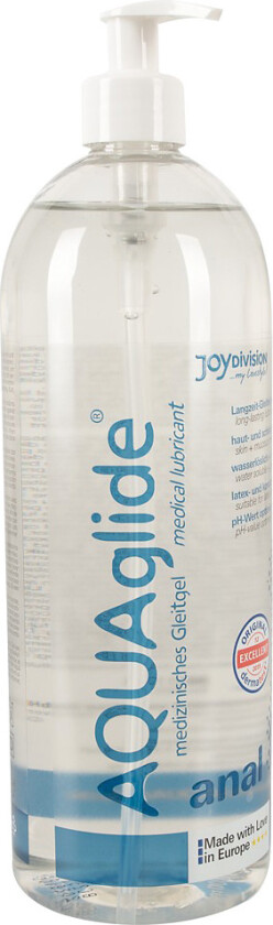 JoyDivision Aquaglide Anal: Vannbasert Analglidemiddel, 1000 ml