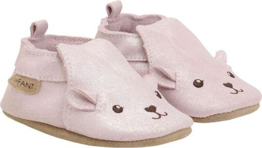 Tøfler Semsket Skinn Bjørn Misty Rose Glitter