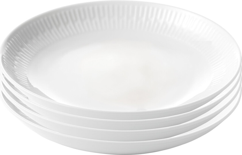 - Relief - Set of 4 - White soup plate - 22 cm (35184)