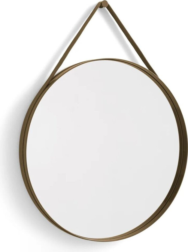 Strap Mirror speil Ø 70 cm Light brown