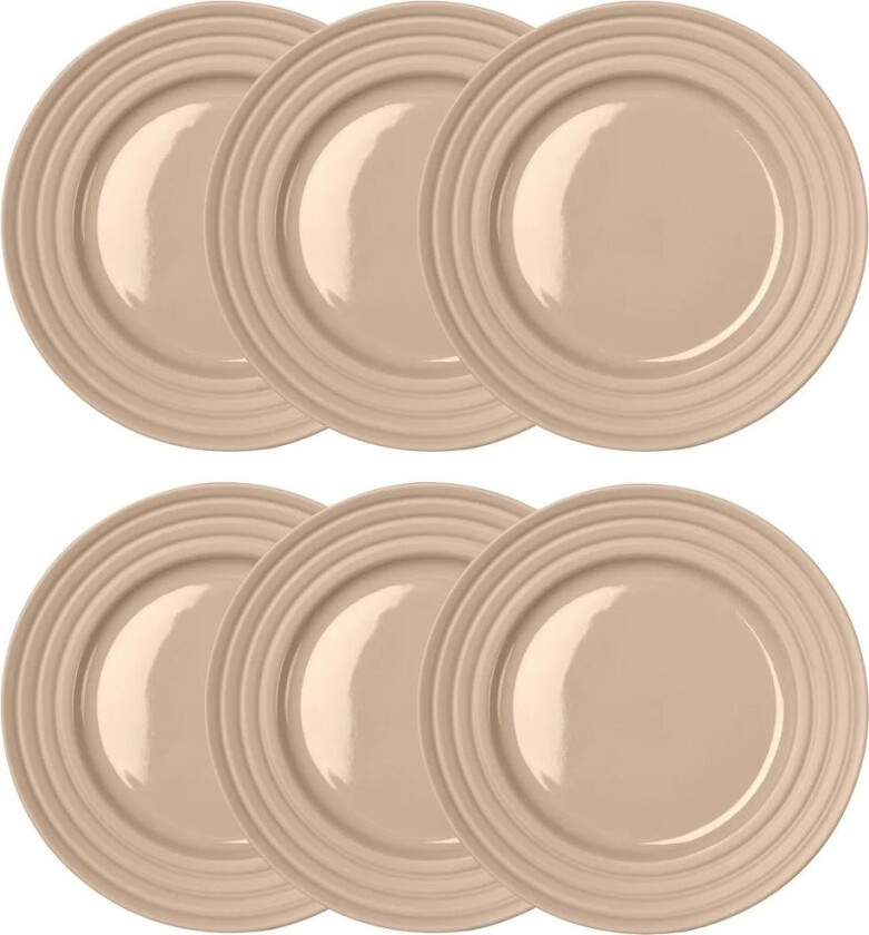 Lines tallerken Ø21 cm 6-stk. Beige