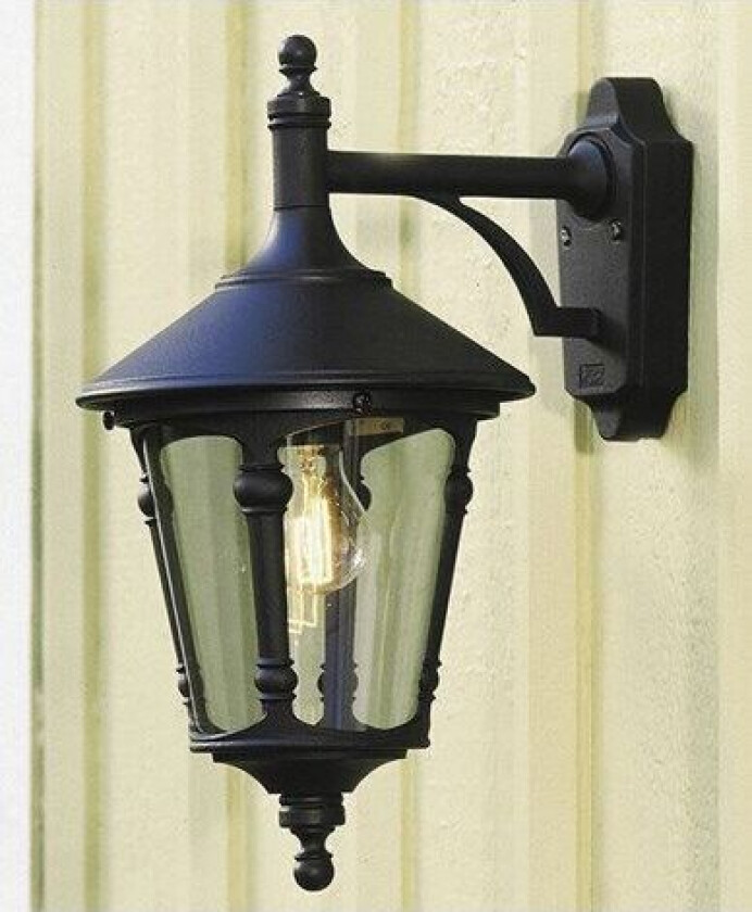 Virgo vegglampe ned E27 svart