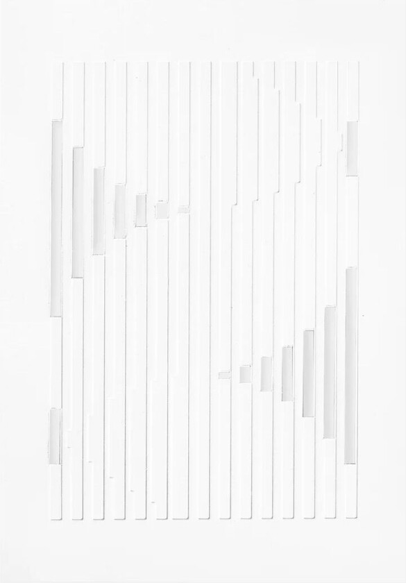 Bilde av MOEBE Relief kunstverk organic lines 21 x 29,7 cm Off White