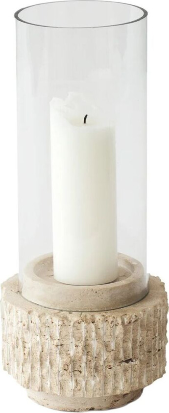 Travertine lysholder 30 cm