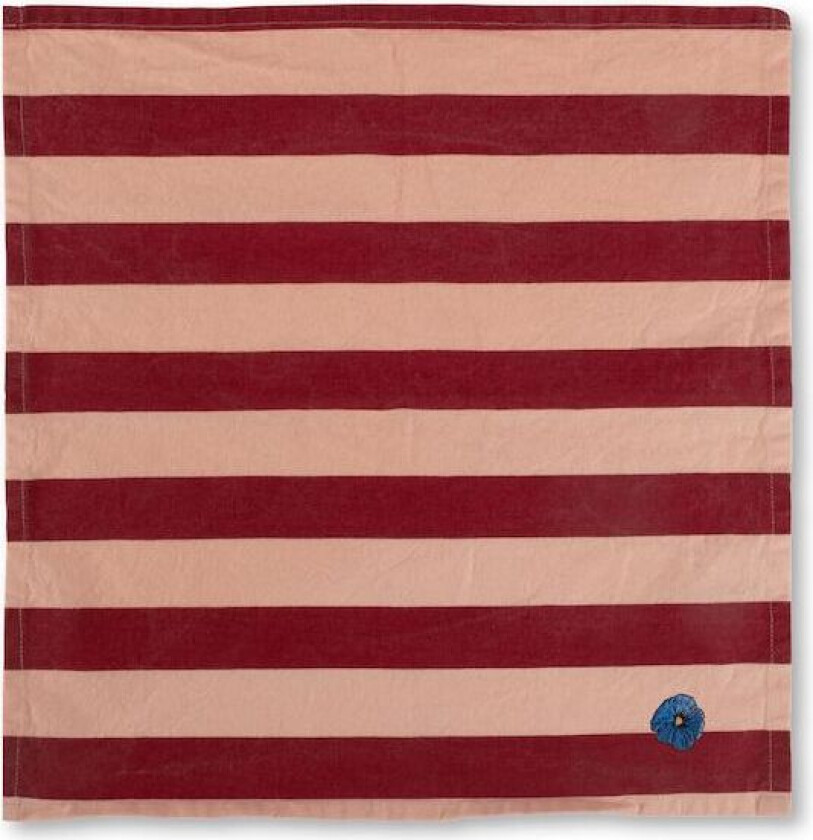 Leya stripe serviett 45 x 45 cm 2-pakning Rød-rosa