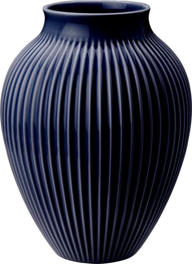 Knabstrup vase riller 27 cm Dark blue