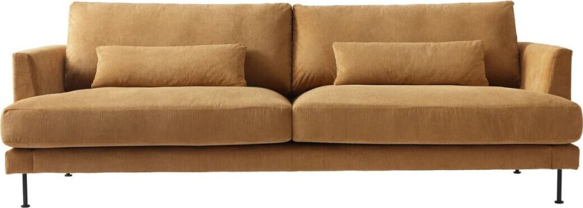 Bredhult sofa 3-seter metallben Jump 1959 Honey