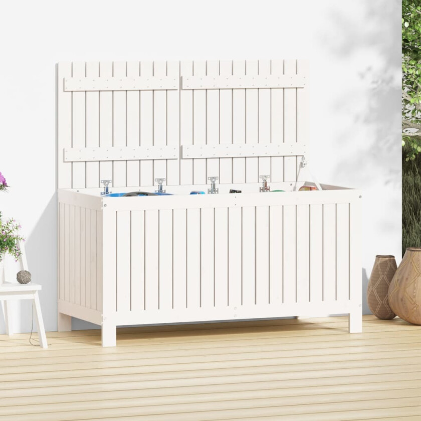 Bilde av Putekasse hvid 121x55x64 cm heltre furu