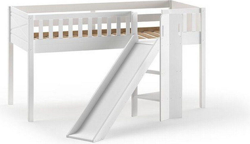 Halvhøy seng med sklie Scott 115 cm