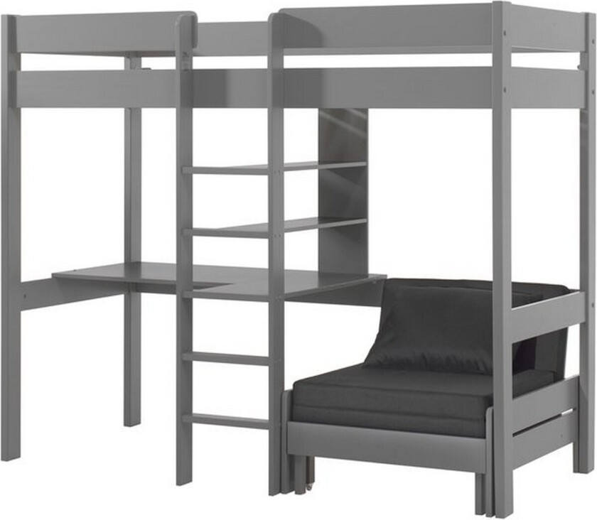 Høyseng Pino Grå, Med sovesofa - Grå, Med sovesofa