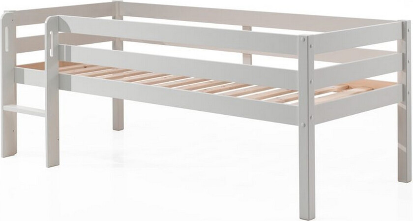 Halvhøy seng med stige Pino Hvit, 85 cm - Hvit, 85 cm