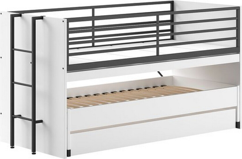 Halvhøy seng med underkøye Sam Hvit - Hvit