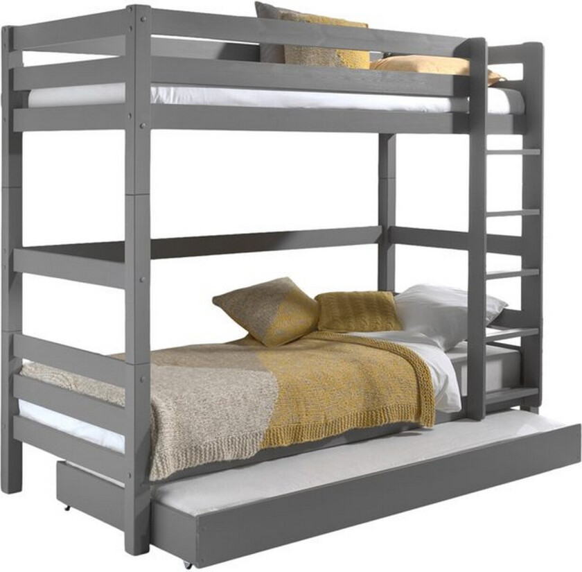 Køyeseng med Underseng Pino Grå, 180 cm - Grå, 180 cm